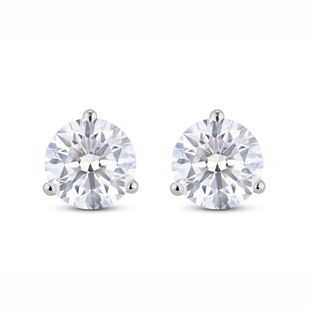 4 carat round diamond stud earrings