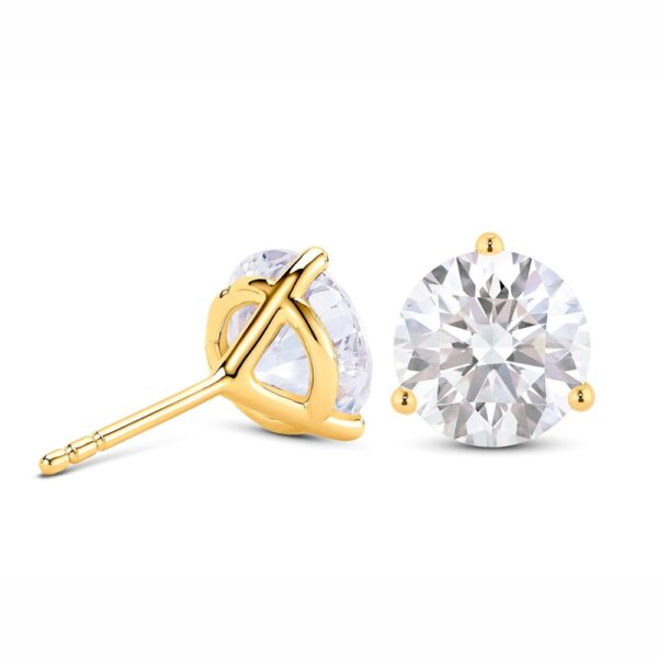 4 carat round diamond stud earrings - Image 3