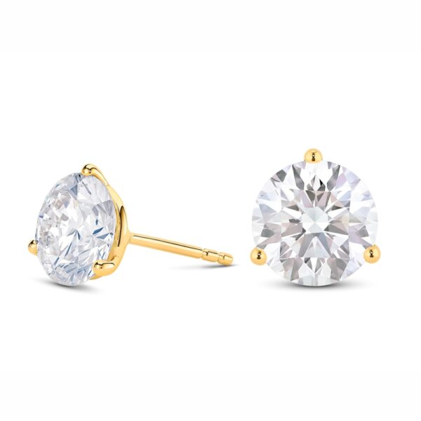 4 carat round diamond stud earrings