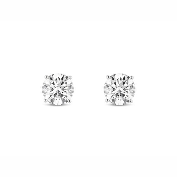 2 carat round diamond stud earrings