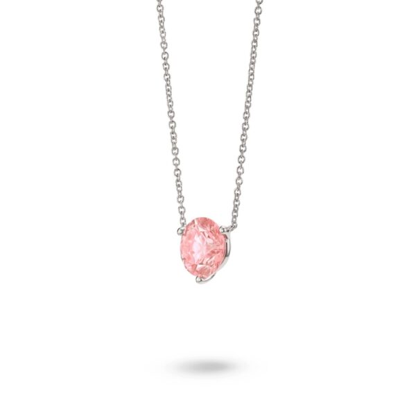 2 carat round pink diamond necklace - Image 2