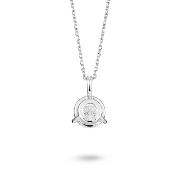 2 carat round diamond bale necklace - Image 3