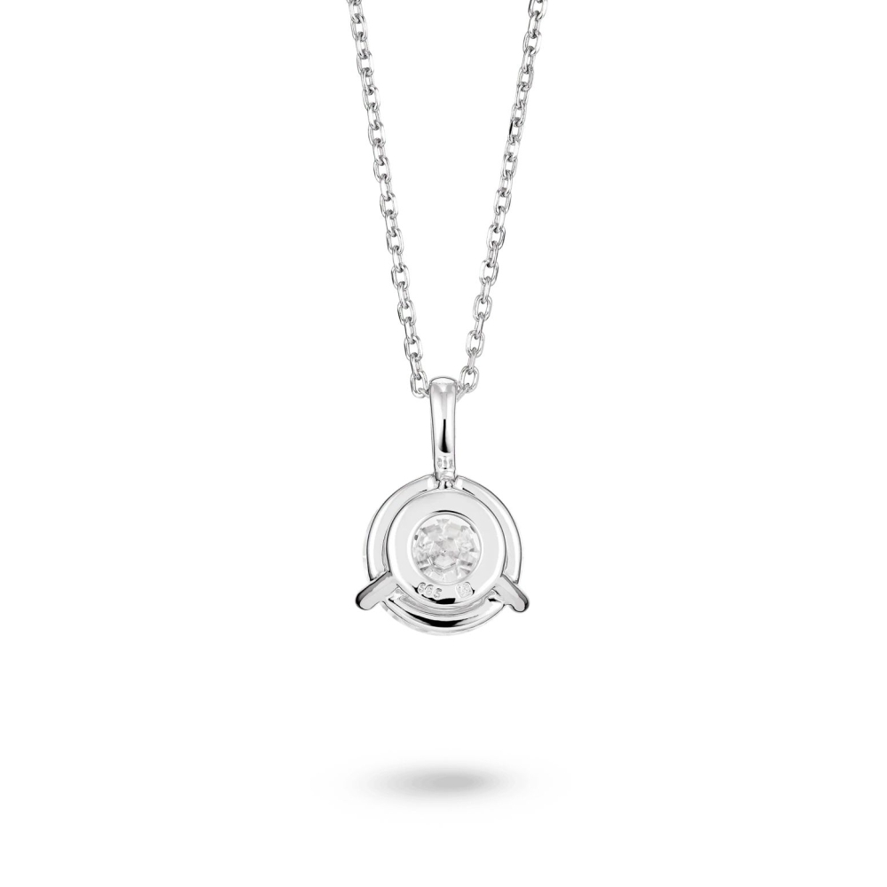 2 carat round diamond bale necklace - Image 3