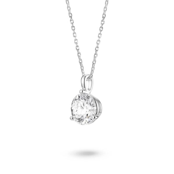 2 carat round diamond bale necklace - Image 2