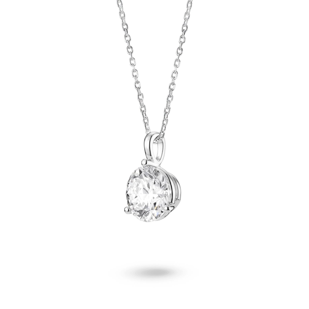 2 carat round diamond bale necklace - Image 2