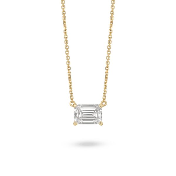 1 carat emerald diamond necklace